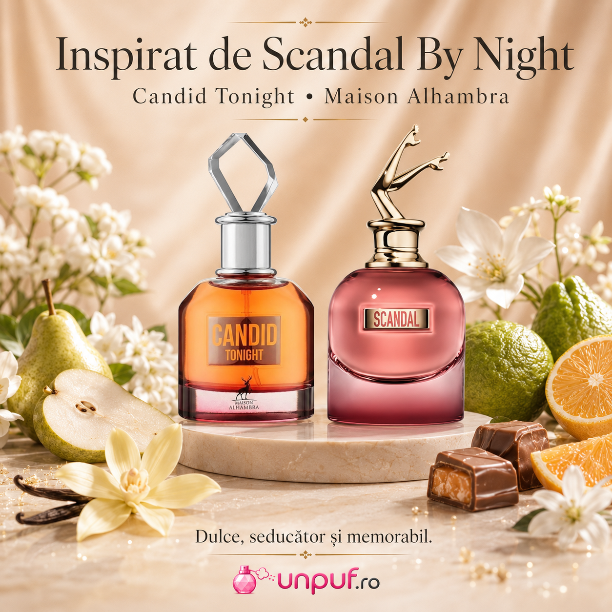 Candid Tonight Maison Alhambra inspirat de Scandal By Night, parfum de damă dulce, seducător și memorabil